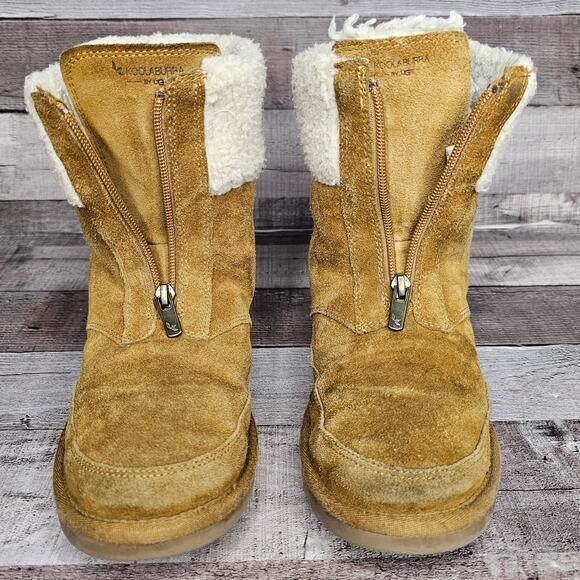 UGG KOOLABUURA Ankle BOOTS BOOTIES 1121540K Suede Fur Brown Zip Up Big Girl 4 - Picture 6 of 10